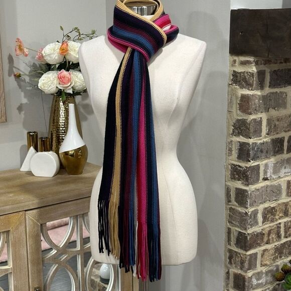 St. John’s Bay Multi-Colored Knit Vertical Stripe Scarf - Picture 6 of 11